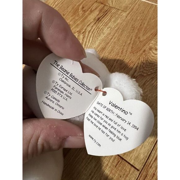 Ty Beanie Baby Valentino The Bear Collectible Plush Retired Vintage 1994 - Picture 7 of 7